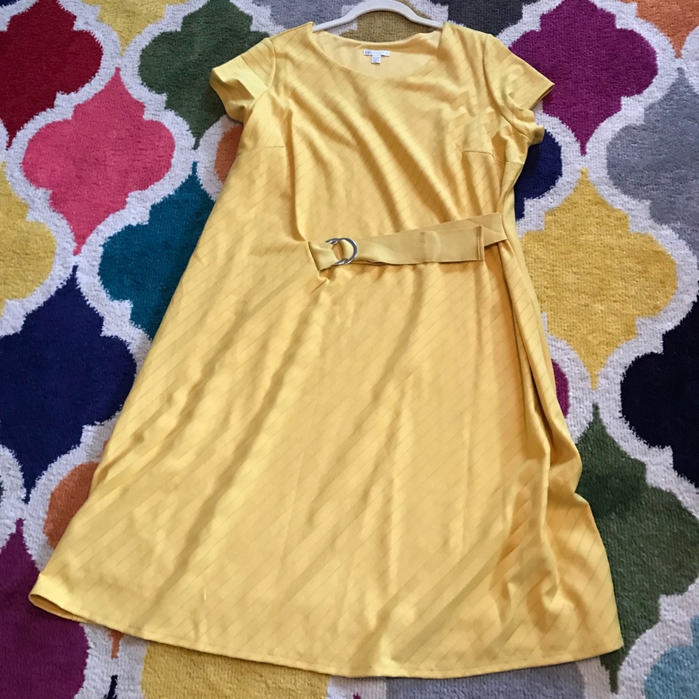 Cato 18 18w 20 mustard yellow work dress plus size